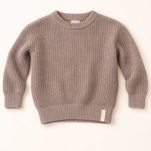 Jax & Lennon knit sweater in portabella -  grey knit pullover - gender neutral